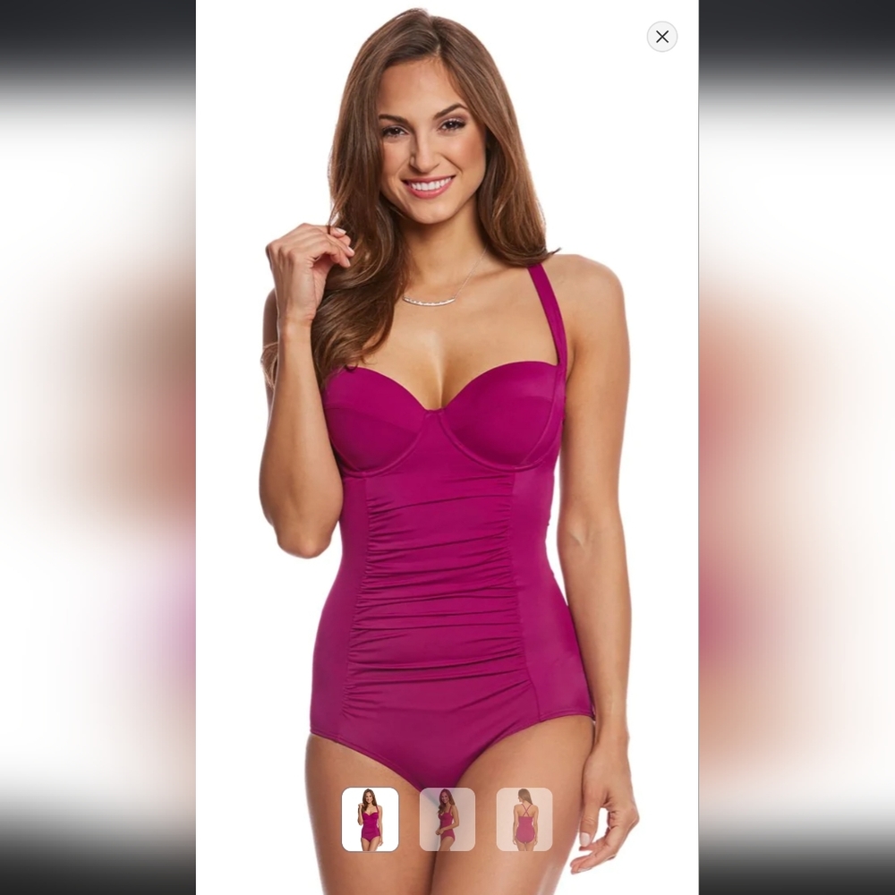 Couture one piece women's swimsuit magenta size 6